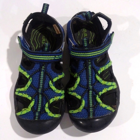 M.A.P. Emmons Boys Blue & Green Outdoor Fisherman Sandals - Size 2, Gd Condition - Picture 3 of 8